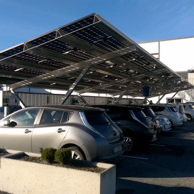 Tosidige solcellepaneler i dobbelt sikkerhetsglass for solcellecarport